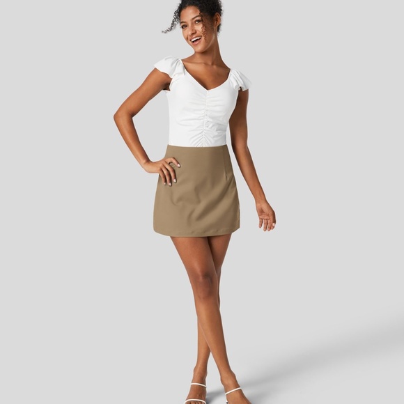 High waisted mini skirt with built in shorts - Picture 3 of 7